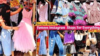 Sarojini Nagar Market Delhi | New Famous Instagram Dress Shops Number | Trendy Top, Jeans ₹50, ₹100