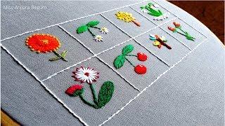 8 Beautiful flowers and fruits Hand Embroidery video,Secrets of Embroidery-16,Embroidery, #Miss_A