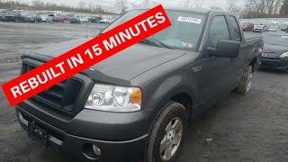 Rebuilding a Salvage F-150 in 15 Minutes! Fastest Copart Rebuild!