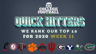 College Football Top 10 Rankings - Week 11 - Notre Dame at 5?