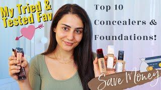 MY TOP 10 DRUGSTORE FOUNDATIONS & CONCEALERS AVAILABLE IN INDIA | TRIED & TESTED | SIMMY GORAYA