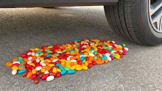 Experiment Car vs M&M Candy, Skittles candy | Crushing Crunchy & Soft Things by Car | Test Ex