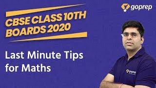 Last Minute Tips and Important Questions | CBSE Class 10 Maths Board Exam 2020 | Mathematics