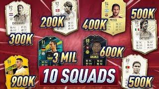 FIFA 20 10 SQUADS 100k, 150k, 200k, 300k, 400k, 500k, 3 Million (Icon Swaps 3 Squad Builder)