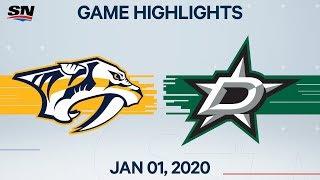 NHL Highlights | Predators vs. Stars - Jan. 1, 2020