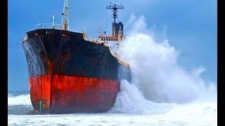 Waves Thrown Out Large Ships To Beach After Storm