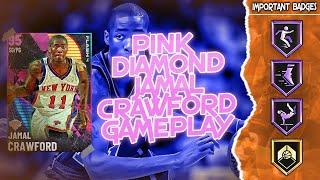 PINK DIAMOND JAMAL CRAWFORD GAMEPLAY!! TOP 3 POINT GUARD IN NBA 2K21 BADGED OUT!!