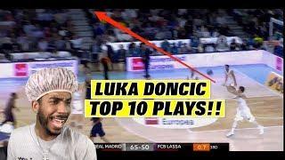 MY FIRST REACTION TO LUKA DONCIC TOP 10 PLAYS OF HIS EURO CAREER!!