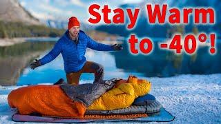 EXTREME Winter Camping SLEEP SYSTEM // Good to -40°