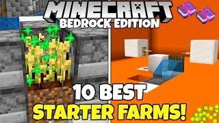 10 Best Early Game Starter Farms You WILL NEED! Minecraft Bedrock Edition