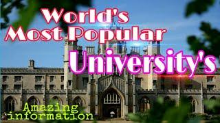 ||World Popular Top 10 Universities Information||Amazing Information|| in हिन्दी।Updated,,, By R.S.