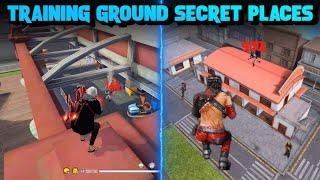 TOP 10 HIDDEN PLACES IN TRAINING GROUND FREE FIRE | CLIMB BIG HOUSE IN TRAINING - BROKEN JOYSTICK