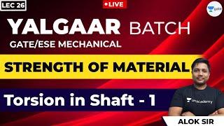 Torsion in Shaft - 1 | Lec 24 | Strength of Materials | GATE Mechanical Engineering