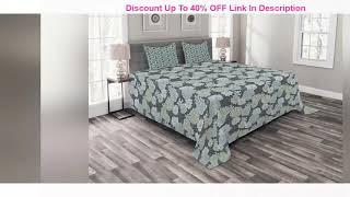 Top 10 Ambesonne Succulent Bedspread, Abstract Hand Drawn Style Cactus Flowers Pattern in Green Sha