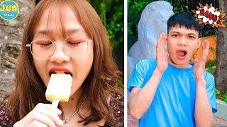 TOP 10 MEMORABLE FUNNY MOMENTS | Funny Moments Girl | Funniest Fails and Ice Cream by JUN STUDIO