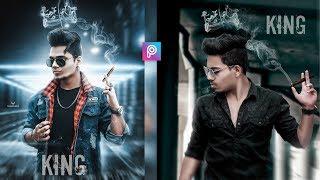 PicsArt King Crown Smoke Photo Editing Tutorial in Picsart Step by Step in Hindi - Taukeer Editz
