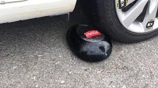 कोका कोला कंडोम vs कार Experiment Car vs Coca Cola in Condom Crushing by car Full HD