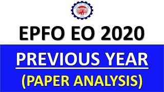 EPFO ENFORCEMENT OFFICER 2020 PREVIOUS YEAR PAPER (ANALYSIS) || EPFO EO 2020