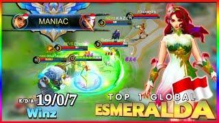 1 VS 5?! Easy, No Problem!! That Unlimited Shield?! | Top 1 Global Esmeralda by Winz ~ Mobile Legend