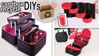 3 HUGE DIY PROJECTS CARTBOX RECYCLE IDEAS ~ Jewelry Case Organizer Tutorial Storage Boxes