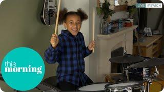 Incredible 10-Year-Old Drummer Girl Gives An Exclusive Performance | This Morning