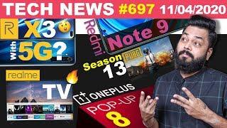 Redmi Note 9 Full Specs, realme X3 With 5G?, realme TV Launch,OnePlus 8 Popup,PUBG Season 13-#TTN697