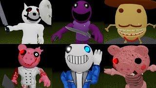 Roblox Piggy ALL JUMPSCARES ANIMATION - Roblox Piggy Custom (Purple Guy)