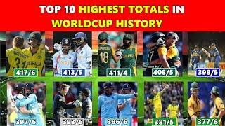 TOP 10 HIGHEST TOTAL SCORE IN WORLDCUP HISTORY | Icc | Cricket | Cric lyf |