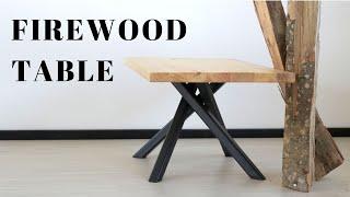 Making a firewood and steel coffee table