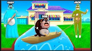 BOB Try To Escape With Boat From Scary Oggy Granny And Grandpa Jack House | Rock Indian Gamer