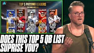 The Top 5 QBs By Passing Yards In Week 10 Is SHOCKING | Pat McAfee Reacts