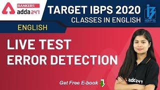 Live Test Error Detection | English | Target IBPS 2020 (English Language)