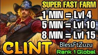 2x MANIAC & 18 Kills!! Clint Super Fast Farm Lvl 15 in 8 Minutes - Top 1 Global Clint BlessFtZuzu