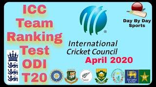 ICC Team Ranking 2020 Top Ten 10!! Test Odi T20. Latest ICC Men's Cricket Team Ranking TEST ODI T20