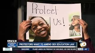 Protesters want to change sex ed law