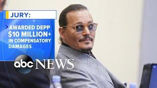 Jury awards over $10 million to Johnny Depp in defamation case against Amber Heard l GMA