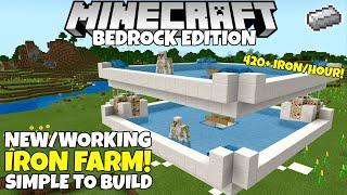 Minecraft Bedrock: IRON FARM! Simple/Working! 420+ Iron/Hour! 1.16 Nether Update Tutorial