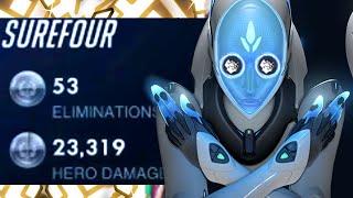 SUREFOUR - ECHO BEST DPS EVER?! ECHO 53 ELIMS! POTG! [ OVERWATCH TOP 500 SEASON 21 ]