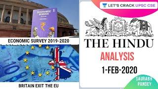 1-Feb-2020 | Daily Current Affairs | The Hindu Analysis | UPSC CSE 2020/2021/2022 | Saurabh Pandey