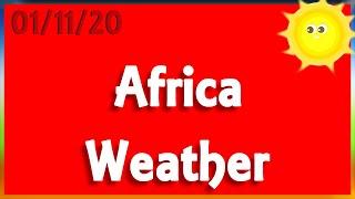 Africa Weather - Morning 01/11/20 - Windy and dry morning with light rains in DRC and South Africa