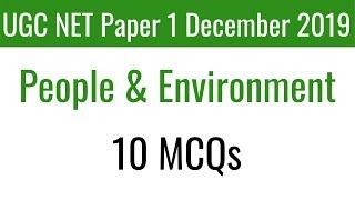 (Mock TEST 39) Top 10 People/Development & Environment MCQs For NTA UGC NET Paper 1 December 2019