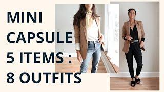 WORK FROM HOME Minimalist Capsule Wardrobe: 5 Items 8 Outfits | Lookbook Comfy & Chic