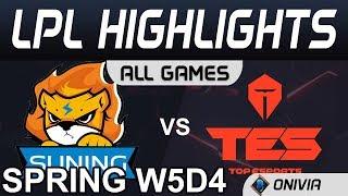 SN vs TES Highlights ALL GAMES LPL Spring 2020 W5D4 Suning vs Top Esports by Onivia