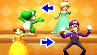 Mario Party The Top 100 All Funny Minigames / Yoshi vs Rosalina vs Waluigi vs Daisy /Adreanna