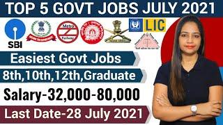 Top 5 Government Job Vacancy July 2021 | Top 5 Government Jobs July 2021 |Meet | Govt Jobs July 2021