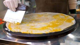 Chinese style crepe Jianbing (Egg Bacon Cheese) - Korean street food