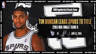 Tim Duncan’s monster night (21p/20r/10a/8b) in GM 6 of 03' Finals |  Nets @ Spurs | #NBATogetherLive