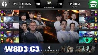 Evil Geniuses vs FlyQuest | Week 8 Day 3 S10 LCS Summer 2020 | EG vs FLY W8D3