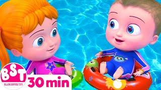 5 Little babies Went swimming | +More Nursery Rhymes & Kids Songs | Learn with BST