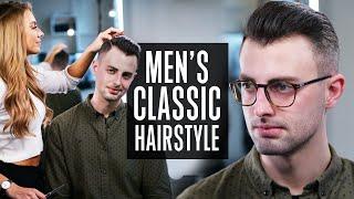 Men's Short Classic Business Haircut - Side Part Hairstyle